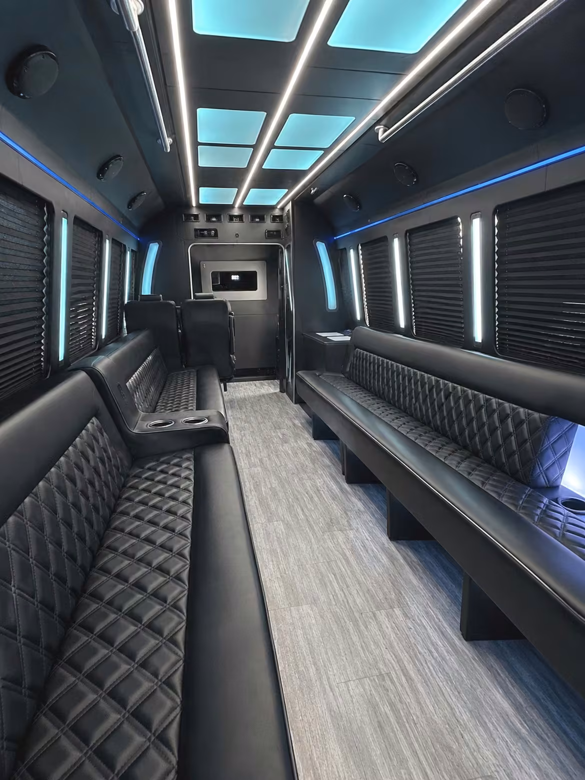 15 passenger party bus inside