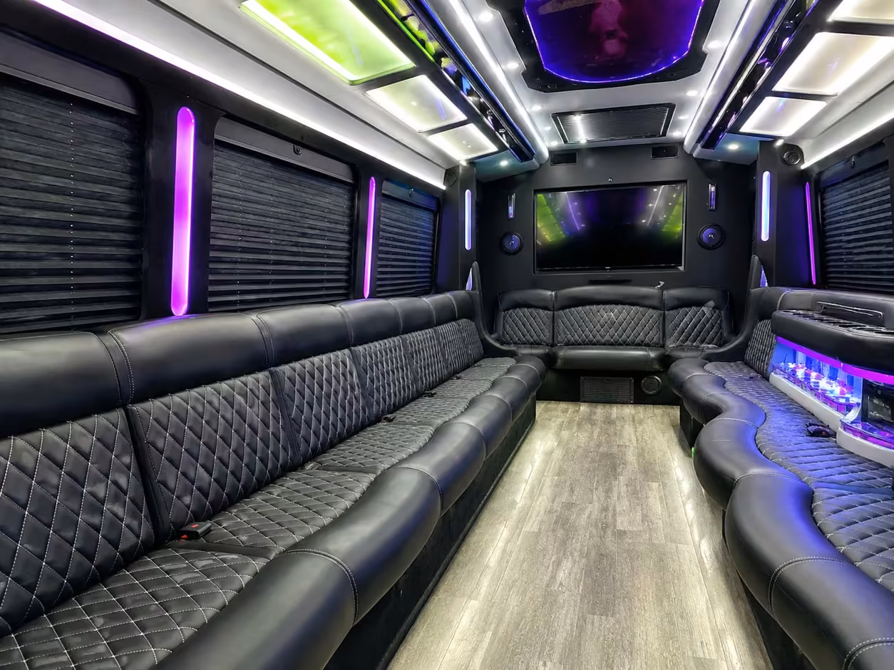 25 passenger party bus interior
