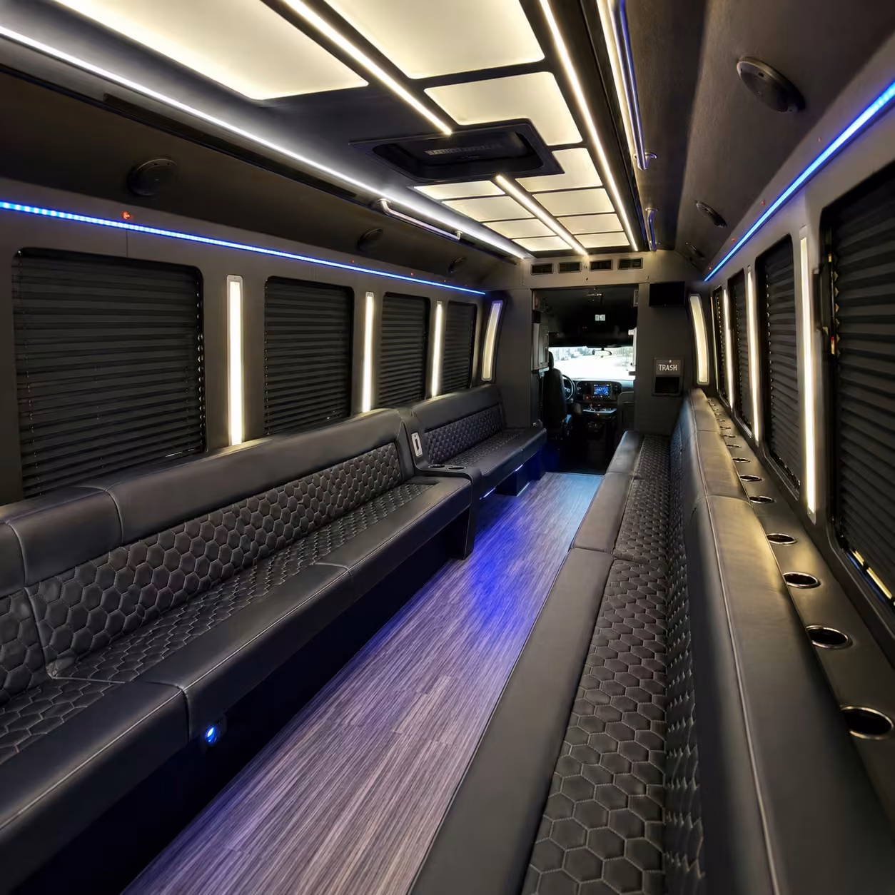 28 passenger party bus interior