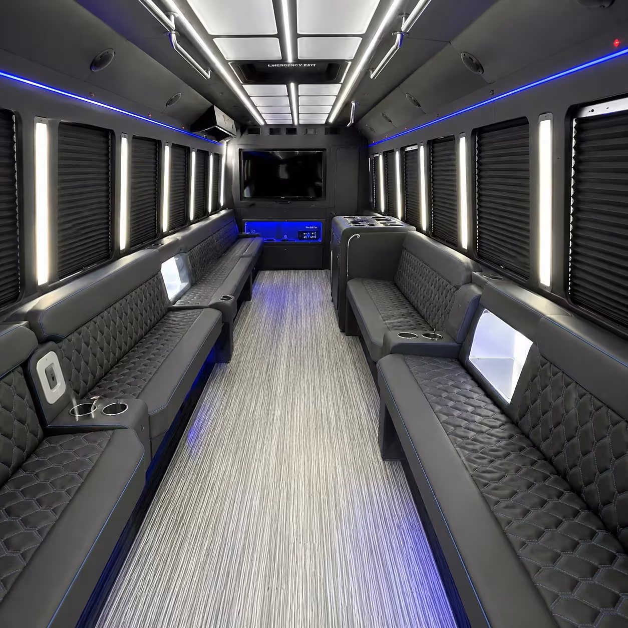 50 passenger party bus interior